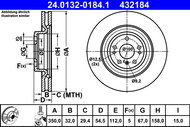 ATE 432184 brake disc 24.0132-0184.1, set of 2 - Brake Disc