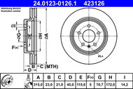 ATE 423126 brake disc 24.0123-0126.1, set of 2 - Brake Disc