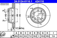 ATE 424116 brake disc 24.0124-0116.1, set of 2 - Brake Disc