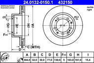 ATE 432150 brake disc 24.0132-0150.1, set of 2 - Brake Disc