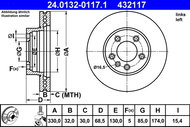 ATE 432117 brake disc 24.0132-0117.1, set of 2 - Brake Disc