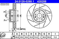 ATE 428288 brake disc 24.0128-0288.1, set of 2 - Brake Disc