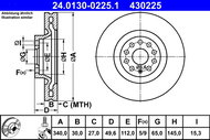 ATE 430225 brake disc 24.0130-0225.1, set of 2 - Brake Disc