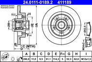 ATE brake disc 24.0111-0189.2, set of 2 - Brake Disc