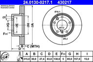 ATE 430217 Brake disc 24.0130-0217.1, set of 2 - Brake Disc