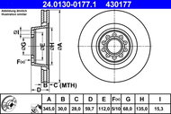 ATE 430177 brake disc 24.0130-0177.1, set of 2 - Brake Disc