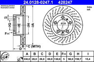 ATE 428247 brake disc 24.0128-0247.1, set of 2 - Brake Disc