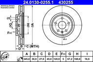ATE brake disc 24.0130-0255.1, set of 2 - Brake Disc