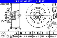 ATE 412217 Brake disc 24.0112-0217.2, set of 2 - Brake Disc