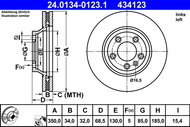 ATE 434123 brake disc 24.0134-0123.1, set of 2 - Brake Disc
