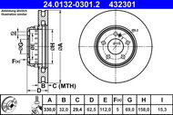 ATE 432301 brake disc 24.0132-0301.2, set of 2 - Brake Disc