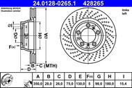 ATE 428265 brake disc 24.0128-0265.1, set of 2 - Brake Disc