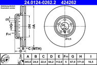 ATE 424262 brake disc 24.0124-0262.2, set of 2 - Brake Disc