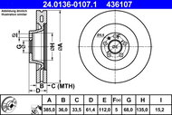 ATE 436107 brake disc 24.0136-0107.1, set of 2 - Brake Disc