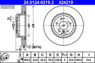ATE 424219 brake disc 24.0124-0219.2, set of 2 - Brake Disc
