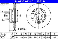 ATE 430234 brake disc 24.0130-0234.2, set of 2 - Brake Disc