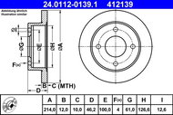 ATE brake disc 24.0112-0139.1, set of 2 - Brake Disc
