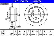 ATE 410206 brake disc 24.0110-0206.1, set of 2 - Brake Disc