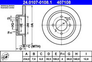 ATE 407108 brake disc 24.0107-0108.1, set of 2 - Brake Disc