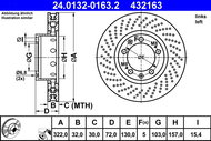 ATE 432163 brake disc 24.0132-0163.2, set of 2 - Brake Disc