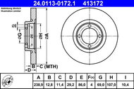 ATE 413172 brake disc 24.0113-0172.1, set of 2 - Brake Disc