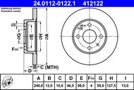 ATE 412122 brake disc 24.0112-0122.1, set of 2 - Brake Disc