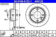 ATE 409122 brake disc 24.0109-0122.1, set of 2 - Brake Disc
