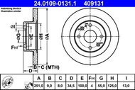 ATE 409131 brake disc 24.0109-0131.1, set of 2 - Brake Disc
