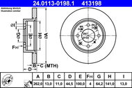 ATE 413198 brake disc 24.0113-0198.1, set of 2 - Brake Disc