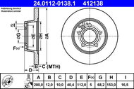 ATE 412138 brake disc 24.0112-0138.1, set of 2 - Brake Disc