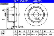 ATE 410263 brake disc 24.0110-0263.1, set of 2 - Brake Disc