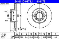 ATE 410178 brake disc 24.0110-0178.1, set of 2 - Brake Disc