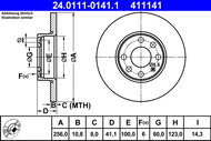 ATE 411141 brake disc 24.0111-0141.1, set of 2 - Brake Disc