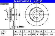 ATE 413190 brake disc 24.0113-0190.1, set of 2 - Brake Disc