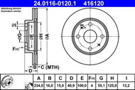 ATE brake disc 24.0116-0120.1, set of 2 - Brake Disc