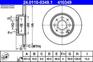 ATE 410349 brake disc 24.0110-0349.1, set of 2 - Brake Disc