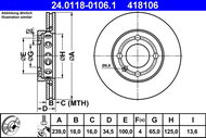 ATE 418106 brake disc 24.0118-0106.1, set of 2 - Brake Disc