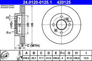 ATE 420125 brake disc 24.0120-0125.1, set of 2 - Brake Disc