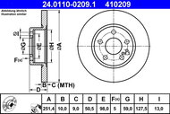 ATE 410209 brake disc 24.0110-0209.1, set of 2 - Brake Disc