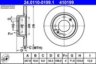 ATE 410199 brake disc 24.0110-0199.1, set of 2 - Brake Disc
