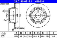 ATE 410216 brake disc 24.0110-0216.1, set of 2 - Brake Disc