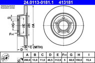 ATE 413181 brake disc 24.0113-0181.1, set of 2 - Brake Disc