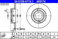 ATE 409174 brake disc 24.0109-0174.1, set of 2 - Brake Disc