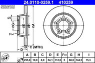 ATE 410259 brake disc 24.0110-0259.1, set of 2 - Brake Disc