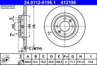 ATE 412198 brake disc 24.0112-0198.1, set of 2 - Brake Disc