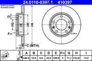 ATE 410397 brake disc 24.0110-0397.1, set of 2 - Brake Disc