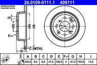 ATE 409111 brake disc 24.0109-0111.1, set of 2 - Brake Disc