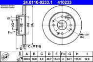 ATE 410233 brake disc 24.0110-0233.1, set of 2 - Brake Disc