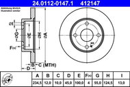 ATE brake disc 24.0112-0147.1, set of 2 - Brake Disc