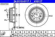 ATE 410117 brake disc 24.0110-0117.1, set of 2 - Brake Disc
